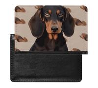 Porte-passeport pour passeport de voyage pour homme et femme avec blocage RFID, joli loup, accessoires de voyage, Teckel, Taille unique