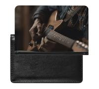 Porte-passeport pour passeport de voyage pour homme et femme avec blocage RFID, petit porte-passeport Corgi, accessoires de voyage, Joueur de guitare, Taille unique