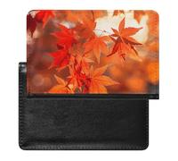 Porte-passeport pour passeport de voyage pour homme et femme avec blocage RFID - Roses sous la pluie - Accessoires de voyage, Feuilles d'érable au soleil, Taille unique