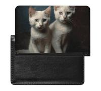 Porte-passeport pour passeport de voyage pour homme et femme avec blocage RFID - Roses sous la pluie - Accessoires de voyage, Deux chats sur la table, Taille unique