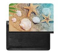 Porte-passeport pour passeport de voyage pour homme et femme - Blocage RFID - Joli étui de passeport en forme de crabe rouge - Accessoires de voyage, Étoile de mer sur la plage, Taille unique