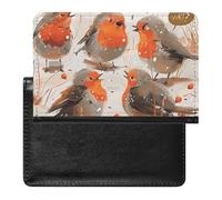 Porte-passeport pour passeport de voyage pour homme et femme - Blocage RFID - Motif dessin animé écossais - Accessoires de voyage, Un troupeau d'oiseaux joyeux, Taille unique