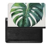 Porte-passeport pour passeport de voyage pour homme et femme - Blocage RFID - Univers Gala - Accessoires de voyage, Aquarelle Monstera Leaf, Taille unique