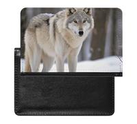 Porte-passeport pour passeport de voyage pour homme et femme - Blocage RFID - Univers Gala - Accessoires de voyage, Loup dans la neige., Taille unique