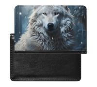 Porte-passeport pour passeport de voyage pour homme et femme - Blocage RFID - Univers Gala - Accessoires de voyage, Loup assis dans la neige, Taille unique