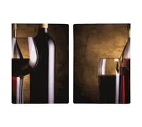 Porte-passeport pour trois bouteilles de vin et verre - Étui de protection pour carte d'identité - Avec fente pour passeport, portefeuille de voyage - Pour homme et femme