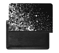 Porte-passeport pour voyage pour homme et femme avec blocage RFID, drapeau américain avec bottes de cowboy, accessoires de voyage, Paillettes noires et blanches., Taille unique