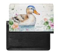 Porte-passeport pour voyage pour homme et femme - Blocage RFID - Drapeau américain vintage - 4 juillet - Accessoires de voyage, Canard aquarelle, Taille unique