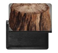 Porte-passeport pour voyage pour homme et femme - Blocage RFID - Image de crâne - Accessoire de voyage - Souche de chêne, taille unique