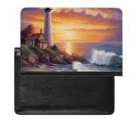 Porte-passeport pour voyage pour homme et femme - Blocage RFID - Lake District National Park - Accessoires de voyage, Phare au coucher du soleil, Taille unique