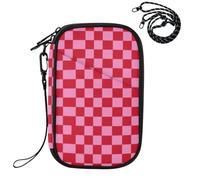 Porte-passeport pour voyage Rouge à carreaux | Étui de protection étanche pour passeport de voyage avec fente pour carte de vaccination pour homme