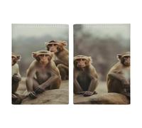 Porte-passeport Singe assis ultra fin en cuir PU Organiseur de documents de voyage Compact Premium International US Passport Housse de protection pour homme et femme