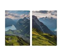 Porte-passeport suisse des Alpes - Étui de protection pour carte d'identité avec fente pour passeport - Portefeuille de voyage pour homme et femme