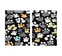 Porte-passeport ultra fin en cuir synthétique avec motif empreintes de pattes de chien - 2 tailles standard - Pour homme et femme