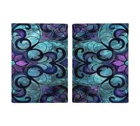 Porte-passeport ultra fin en cuir synthétique avec motif vitrail - Organiseur de documents de voyage compact de qualité supérieure - Housse de protection pour passeport international américain pour