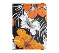 Porte-passeport vintage en cuir noir rougeâtre, étui de protection pour vaccins, organiseur de documents, accessoires légers, Fleurs vintage noir rougeâtre, 1 size