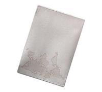 Porte-passeports en cuir avec carte du monde personnalisable pour travaux d'aiguille - Accessoires de voyage - Suivi de la mémoire - Couverture de passeport, Blanc/gris, Taille unique