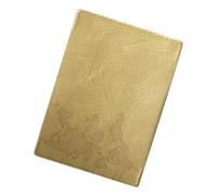 Porte-passeports en cuir avec carte du monde personnalisable pour travaux d'aiguille - Accessoires de voyage - Suivi de la mémoire - Couverture de passeport, doré, Taille unique