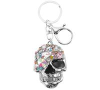Porte- Pendentif Tête De Mort Porte- Pendentif Porte- Étincelant Décor Porte- Porte- Breloque Tête De Mort Gothique Cristal Charme