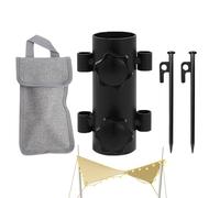 Porte-Perche d'Auvent,Stabilisateur de Mâts avec 2 Piquets Sol | Support Stabilisateur en Acier Stable Anti-Rouille pour Pêche et Randonnée en Plein Air