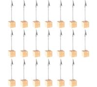 Porte Photo 20pcs, Mémo et Porte-clips Message, Base en Pin Porte Photo Pince avec Pince Crocodile, Porte Photo Sur Pied, pour la Décoration de Bureau, Mariage, Fête, Maison