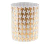 Porte-photophore en Porcelaine Ø 6 cm H 7,8 cm - Motif Blanc et doré
