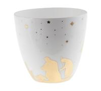 Porte-photophore en Porcelaine Ø 9,2 cm H 9,8 cm - Décoration sur Le thème de Noël