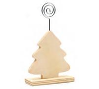 Porte-photos graine creative bois et clip metal forme sapin 15x9x1cm coloris naturel