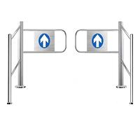 Porte piétonne ouverte à 90° à fermeture automatique pour entrée de marché, design pivotant à 1 voie, construction en métal durable, hauteur 170,2 cm, montage sur poteau de clôture industrielle