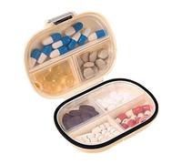 Porte-pilules quotidien pendant 7 jours, organisateur de pilules de voyage | Organisateur portatif d'huile de poisson de médicament avec récipient rond pour pilules - porte-pilules hebdomadaire