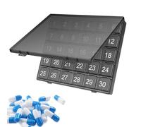 Porte-pilulier portable - Porte-documents journalier, porte-bagages mensuel porte-bagages mensuel | Organiseur de médicaments avec grands compartiments, appuyez pour l'ouvrir