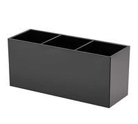 Porte-pinceau de maquillage Boîte d'organisateur de stockage au crayon Noire 3 grille acrylique Boîte rangement cosmétique