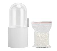 Porte-Pinceau de Maquillage Couvercle Transparent étanche à la poussière Ouverture latérale Remplissage de Perles bac de Rangement cosmétique pour Organisateur de Salle de Bain (Blanche)