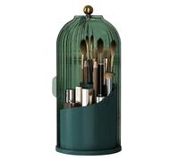Porte-pinceau de maquillage - Organisateur de vanité rotatif à 360 degrés, conception de cage à oiseaux en ABS de 27 cm | Fonction anti-poussière, stockage de cosmétiques, brosses, vernis à ongles, fo