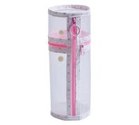 Porte-Pinceaux À Debout Cylindrique Transparent avec Fermeture Éclair