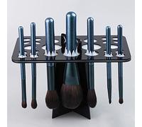 Porte-pinceaux de Maquillage Acrylique 26 Trous Organisateur de Brosses pour Nail Art Rangement Cosmétique Porte-brosse de Stockage Support de Maquillage Support de Brosse Sèche-cheveux Noir Blanc