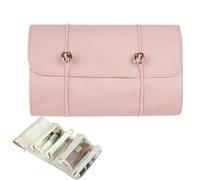 Porte-pinceaux de maquillage enroulable avec pochettes détachables, pliable pour organiser le maquillage, les cosmétiques, les médicaments, les soins personnels, rose, Refer to description, Unisexe