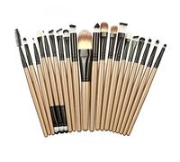 Porte-pinceaux de maquillage léopard + 20 pinceaux de maquillage - Kit de pinceaux de base avec poils en nylon doux pour le maquillage quotidien | Étui de voyage | Pour la maison, le bureau, les
