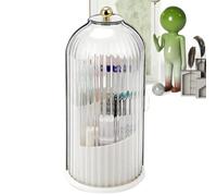 Porte-pinceaux de Maquillage pour vanité - Organisateur de cosmétiques en | cage à oiseaux, conteneur de rangement de bureau rotatif avec couvercle anti-poussière | Pour salle de bain coiffeuse comptoi