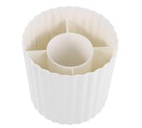 Porte-pinceaux de Maquillage Rotatif 360° à Cinq Compartiments en | Rangement Divisé pour Cosmétiques et Bijoux, Format Portable, Usage Plan de Toilette, Blanc