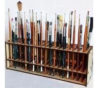 Porte-pinceaux en bois haut de gamme 67 fentes - Organisateur de bureau d'artiste durable, rangement pour crayons et pinceaux, organisateur élégant pour fournitures d'art et d'artisanat, rentrée scola