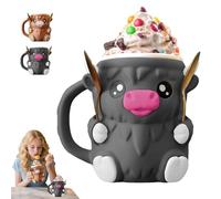 Porte-Pinte à Glace Motif Vache Des Highlands, Avec PoignéE Antigel Et 2 CuillèRes, La Base Non GlisséE S'Adapte à La CrèMe GlacéE 16 Oz, Gift for Highland Cow Lovers-A