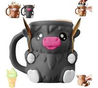 Porte-pinte de crème glacée en forme de vache avec poignée et 2 cuillères - Récipient étanche imprimé 3D pour Ben & Jerry's, sucettes glacées, canettes de bière - Cadeau animal mignon pour les