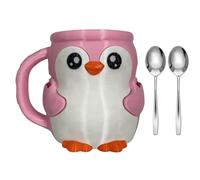 Porte-pintes drôles en forme de pingouins avec manchon isolé intégré dans un tiroir de rangement et des cuillères, organiseurs à dessert, manchots mignons