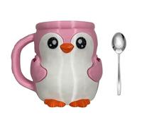 Porte-pintes drôles en forme de pingouins avec manchon isolé intégré dans un tiroir de rangement et des cuillères, organiseurs à dessert, manchots mignons