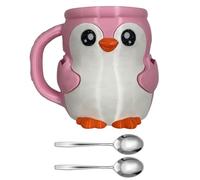 Porte-pintes drôles en forme de pingouins avec manchon isolé intégré dans un tiroir de rangement et des cuillères, organiseurs à dessert, manchots mignons