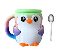 Porte-pintes drôles en forme de pingouins avec manchon isolé intégré dans un tiroir de rangement et des cuillères, organiseurs à dessert, manchots mignons