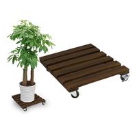 Porte Plante a Roulettes,1stuck Support Plante Roulette 30x30cm, Supports de Pots de Fleurs à Roulettes, Plateau a Roulette Capacité de 100KG, Plateau Roulant pour Extérieur à Intérieur - Carré