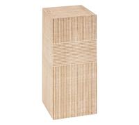 Porte Plante en Bois gravé Naturel et Blanc H 70 cm - Atmosphera