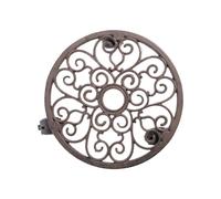 Porte plante rond en fonte 4 roulettes